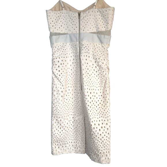 Charlotte Ronson 0 White Faux Leather Eyelet Sundress Mesh Detail - Picture 14 of 16